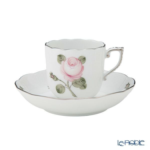ヘレンド ウィーンのバラ プラチナ VGR-PT モカカップ＆ソーサー 150ml 00707-0-00