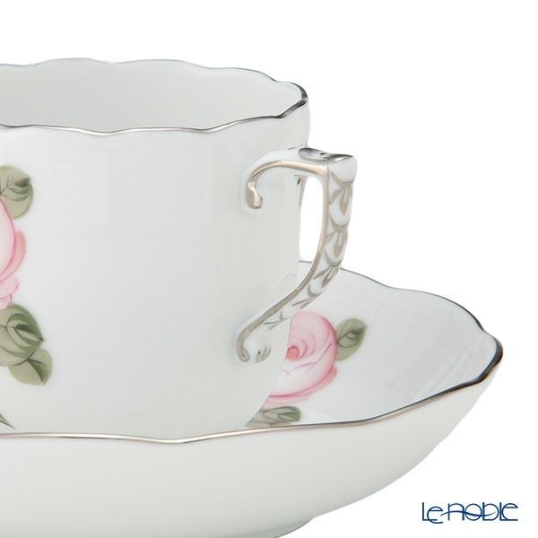 ヘレンド ウィーンのバラ プラチナ VGR-PT モカカップ＆ソーサー 150ml 00707-0-00