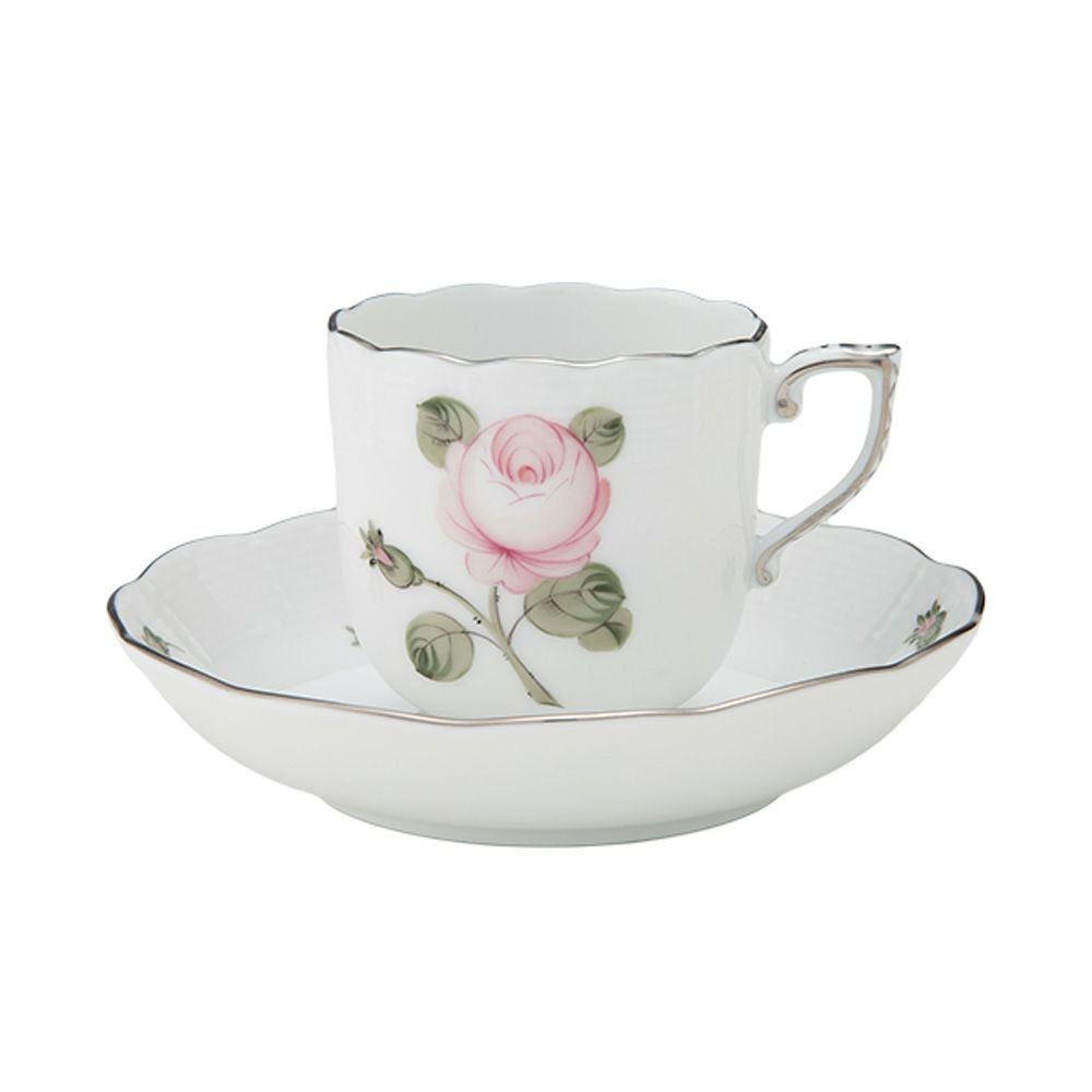 ヘレンド ウィーンのバラ プラチナ VGR-PT モカカップ＆ソーサー 150ml 00707-0-00