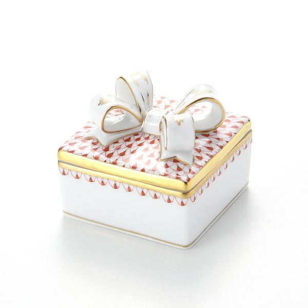 ヘレンド BVH-3-OR 06097-0-07 リボンボックス レッド 6.5cm