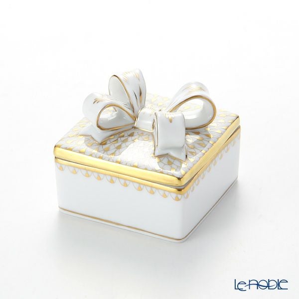 ヘレンド BVHOR-3-OR 06097-0-7 リボンボックス ゴールド 6.5cm