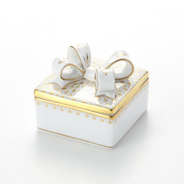 ヘレンド BVHOR-3-OR 06097-0-7 リボンボックス ゴールド 6.5cm