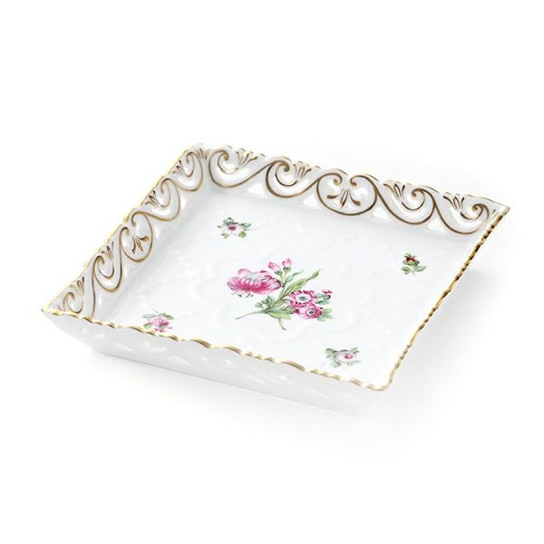 ヘレンド ローズガーランドブーケ GRB 07507-0-00 スクエアトレイ（オープンワーク）