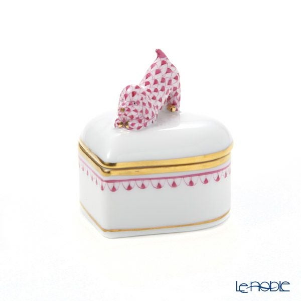 ヘレンド BVHP1 06112-0-91 ハートボックス（ドッグ） ピンク