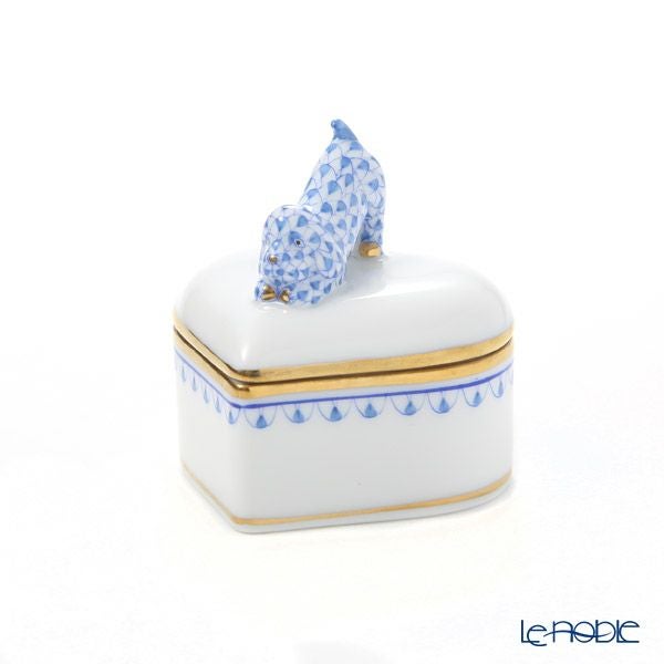 ヘレンド BVHB1 06112-0-91 ハートボックス（ドッグ） ブルー