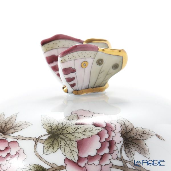 ヘレンド パステルヴィクトリア VICTF2 00393-0-17（フラワー） バターケース（チョウ）14.8cm