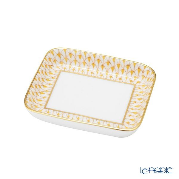 ヘレンド (HEREND) エカイユ イエロー VHJ オブロングトレイ 8.5×7cm 小皿／豆皿 07733-0-00