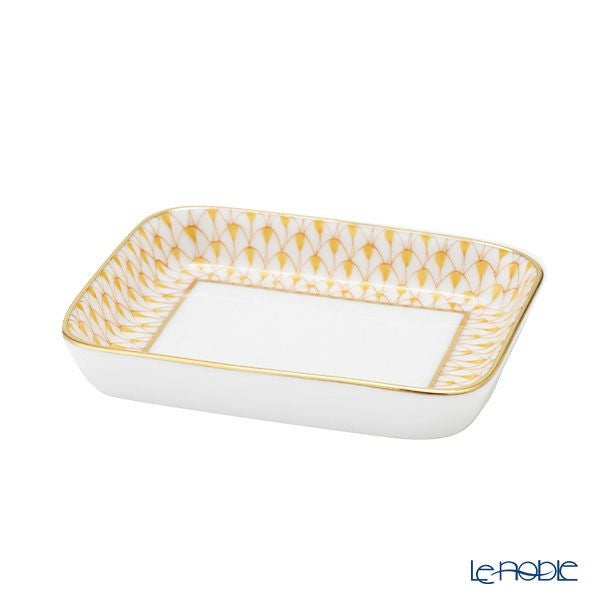 ヘレンド (HEREND) エカイユ イエロー VHJ オブロングトレイ 8.5×7cm 小皿／豆皿 07733-0-00