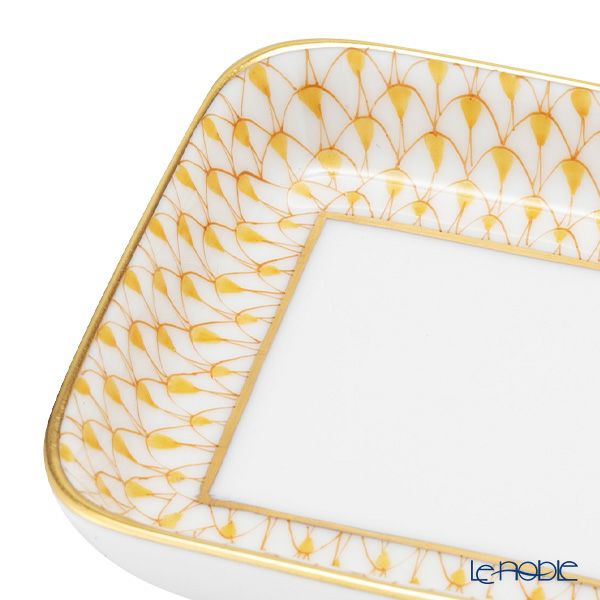 ヘレンド (HEREND) エカイユ イエロー VHJ オブロングトレイ 8.5×7cm 小皿／豆皿 07733-0-00