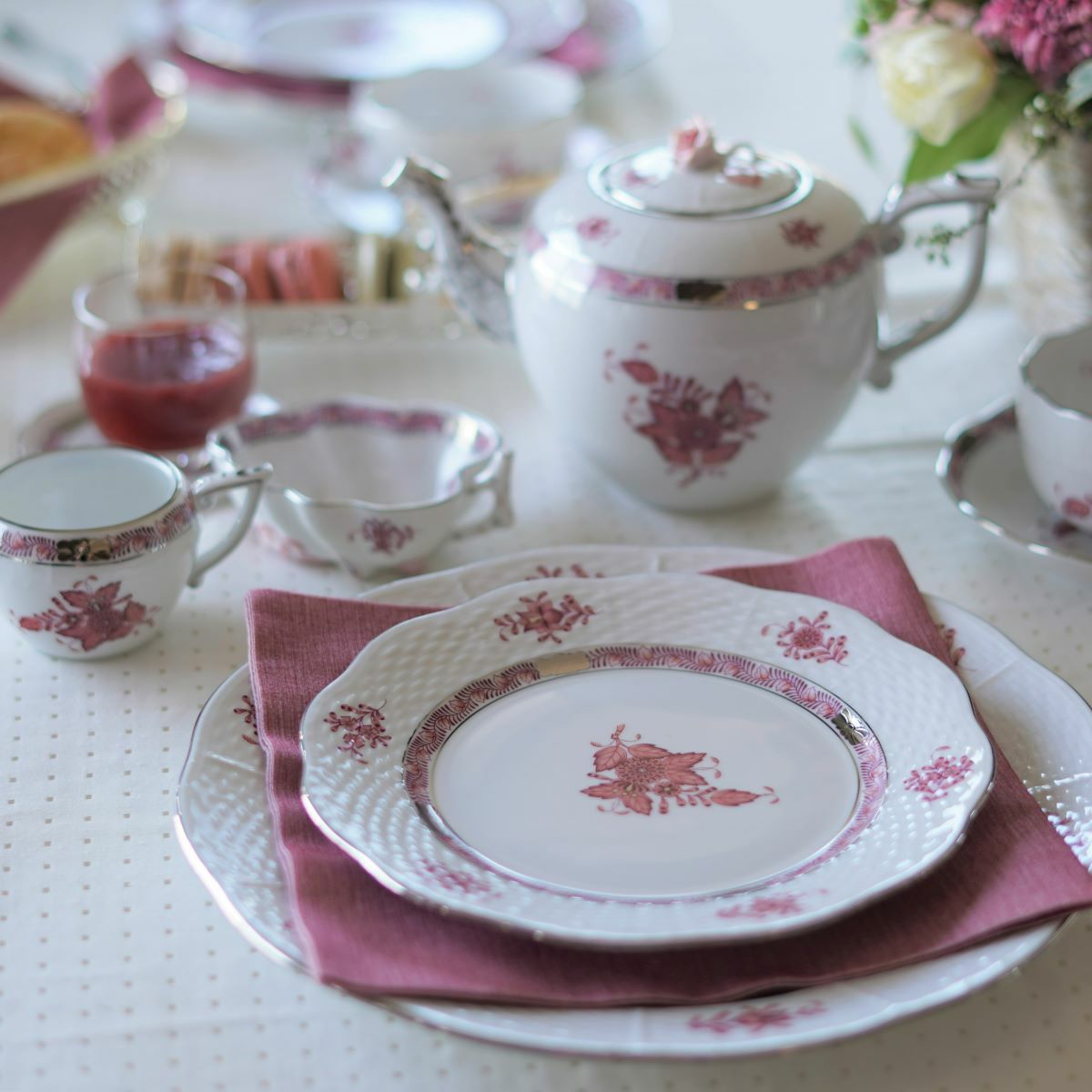 ヘレンド アポニーモーヴプラチナ AP2-PT 00492-0-00 オープンシュガー 10.5cm