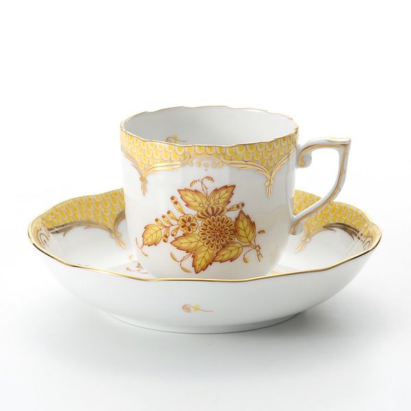 ヘレンド アポニーイエロー イエロースケール 00707-0-00 モカカップ＆ソーサー 150ml