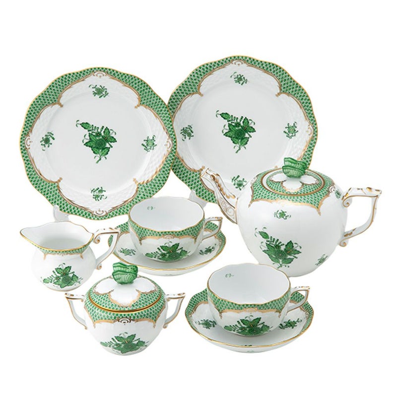 ヘレンド (HEREND) アポニーグリーン グリーンスケール AV-EV ティーセット
