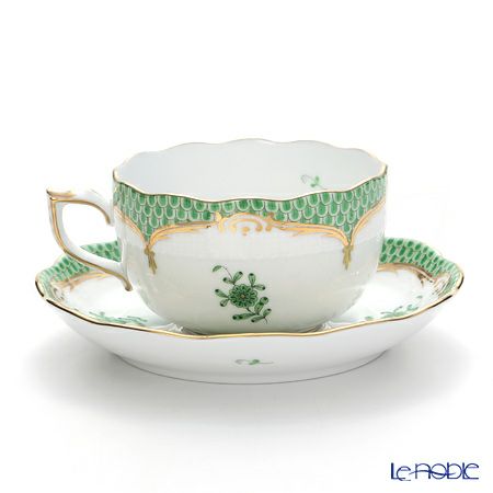 ヘレンド (HEREND) アポニーグリーン グリーンスケール 00724-0-00 ティーカップ＆ソーサー 200ml