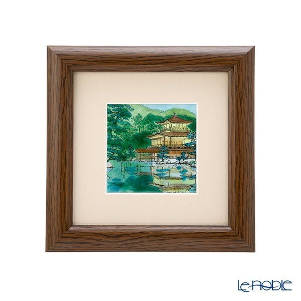 京七宝額（アートSHIPPO） 京都 金閣寺 額17×17cm オーク※額縁のデザインや色が入荷時期により多少異なる場合があります。※