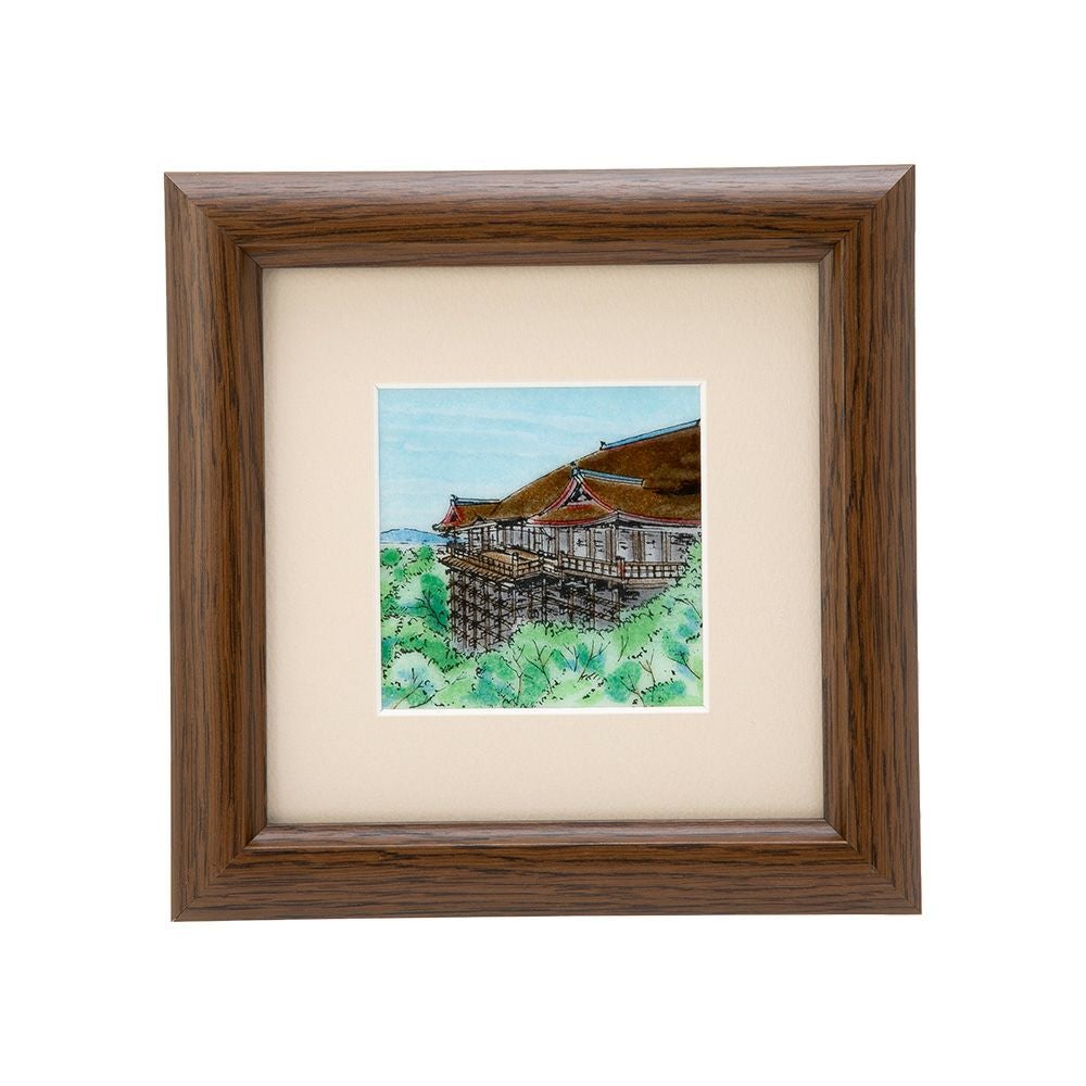 京七宝額（アートSHIPPO） 京都 清水寺 額17×17cm オーク※額縁のデザインや色が入荷時期により多少異なる場合があります。※