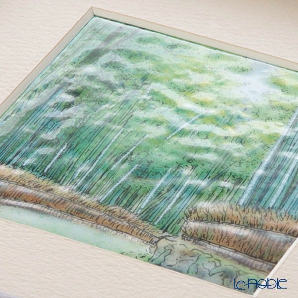 京七宝額（アートSHIPPO） 京都 竹林 額17×17cm オーク※額縁のデザインや色が入荷時期により多少異なる場合があります。※