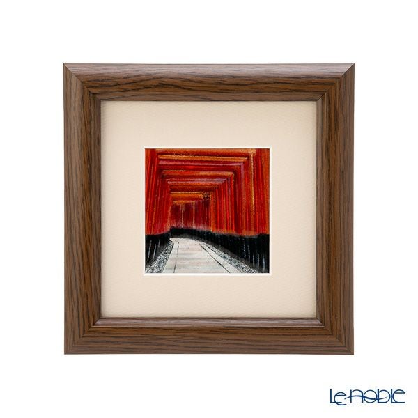 京七宝額（アートSHIPPO） 京都 千本鳥居 額17×17cm オーク※額縁のデザインや色が入荷時期により多少異なる場合があります。※