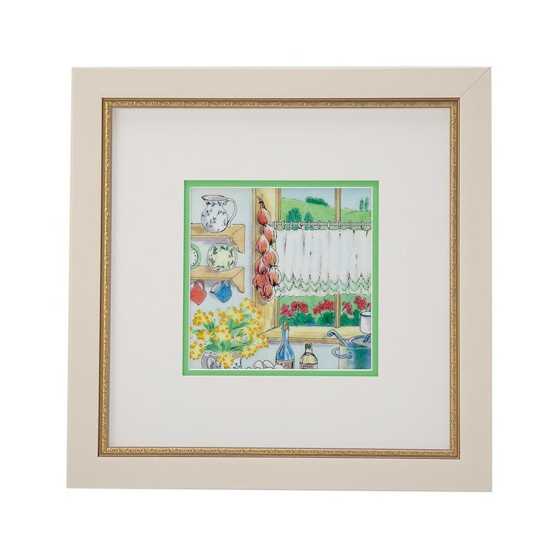 京七宝額（アートSHIPPO） カントリーキッチン 額25.5×25.5cm アイボリーゴールド※額縁のデザインや色が入荷時期により多少異なる場合があります。※