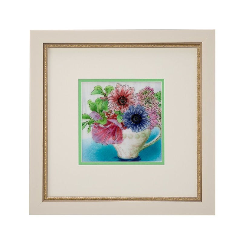 京七宝額（アートSHIPPO） カップフラワー 額25.5×25.5cm アイボリーゴールド※額縁のデザインや色が入荷時期により多少異なる場合があります。※