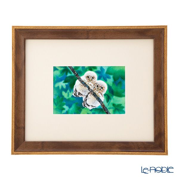 京七宝額（アートSHIPPO） 二羽のふくろう 額29×24cm デコオーク※額縁のデザインや色が入荷時期により多少異なる場合があります。※