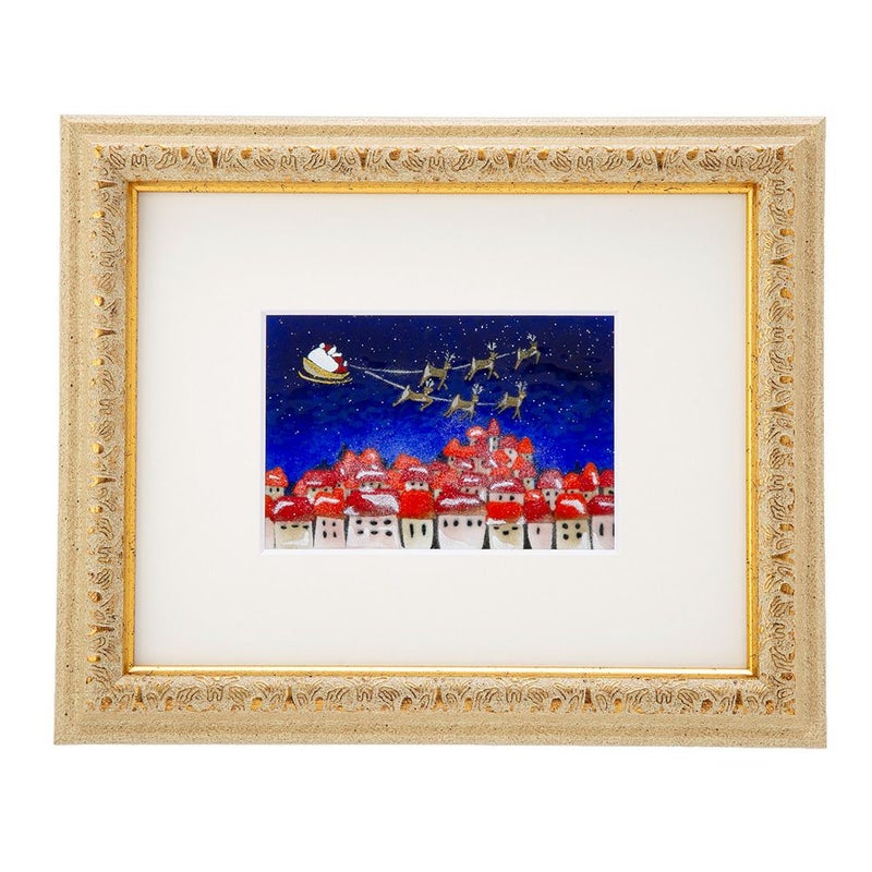 京七宝額（アートSHIPPO） サンタ 額30×25cm アイボリーゴールドデコ※額縁のデザインや色が入荷時期により多少異なる場合があります。※