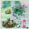 京七宝額（アートSHIPPO） 窓辺のワイン 額30×30cm パールライトブルー※額縁のデザインや色が入荷時期により多少異なる場合があります。※