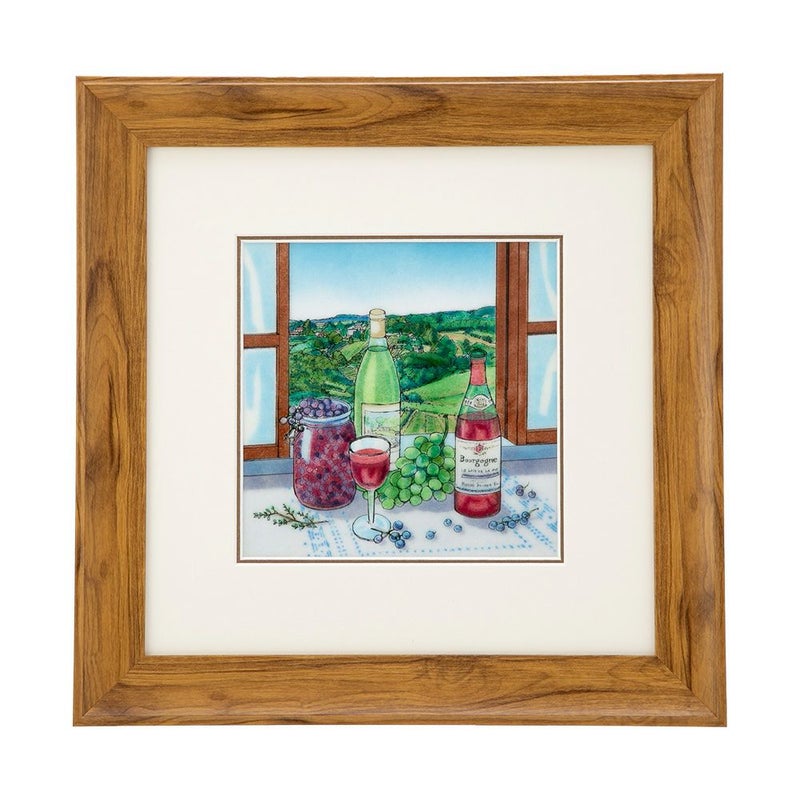 京七宝額（アートSHIPPO） ブルゴーニュワイン 額30×30cm チーク※額縁のデザインや色が入荷時期により多少異なる場合があります。※