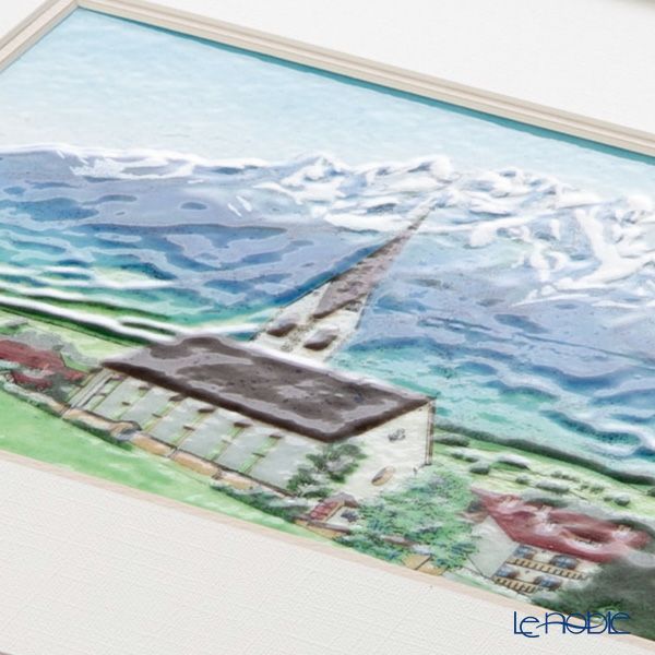 京七宝額（アートSHIPPO） チロルの山 額40×33cm チーク※額縁のデザインや色が入荷時期により多少異なる場合があります。※