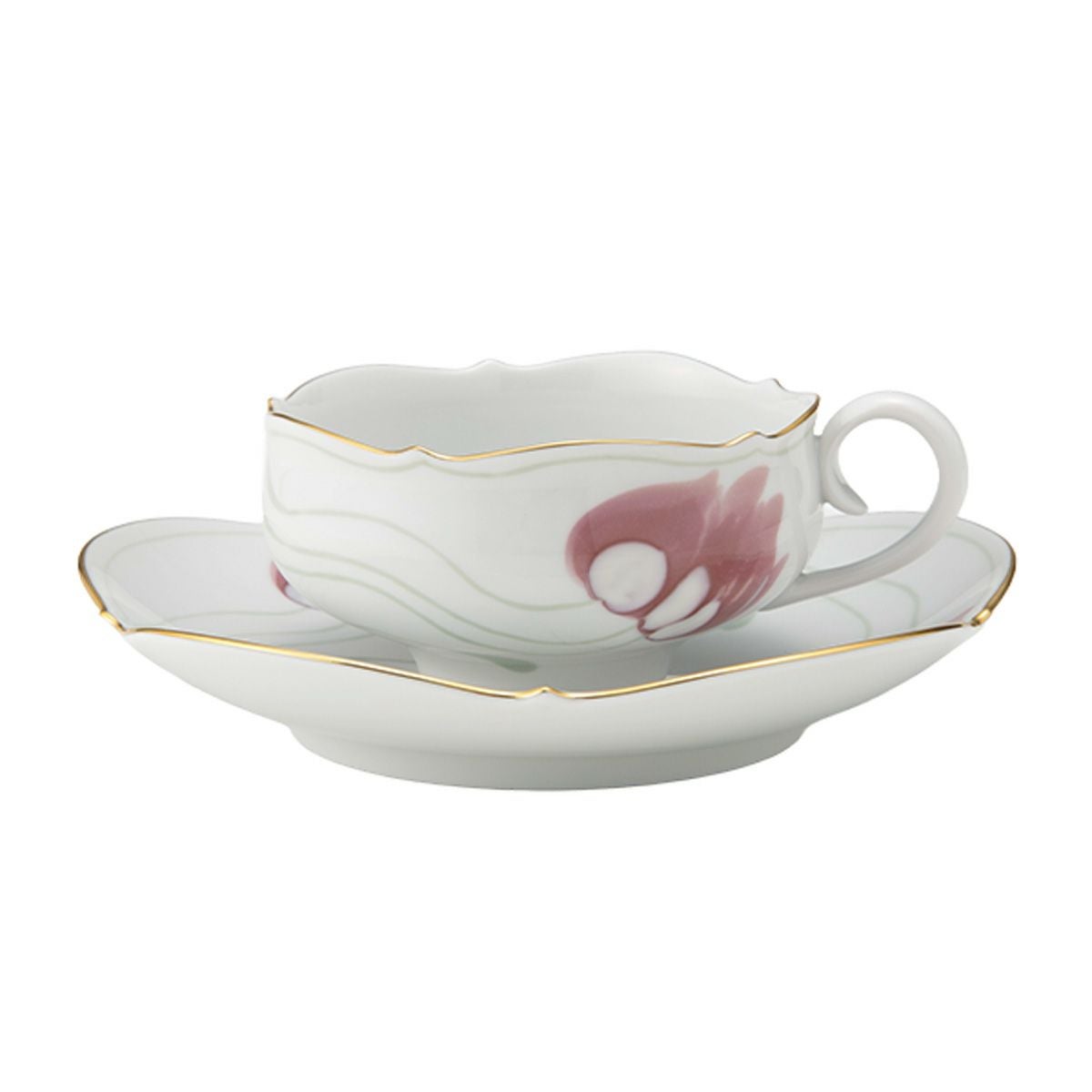 マイセン（Meissen） ピンクのバラ／忘れな草 020810／00633 ティー
