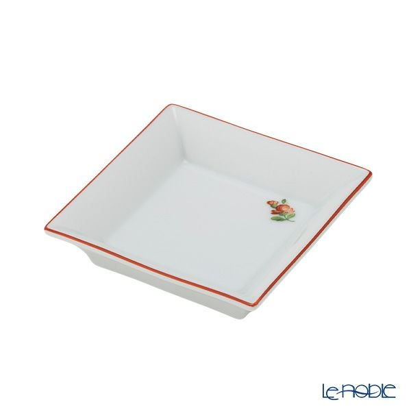 アウガルテン（AUGARTEN） プティットフルール（7096F） レッド スクエアディッシュ 8×8cm（867）