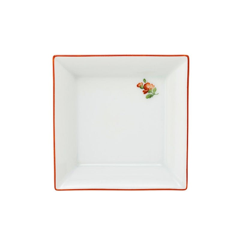 アウガルテン（AUGARTEN） プティットフルール（7096F） レッド スクエアディッシュ 8×8cm（867）