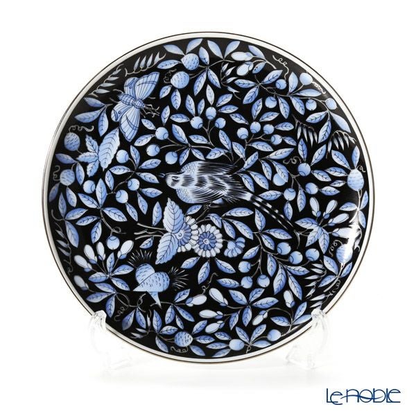 ヘレンド 東方の楽園 ブルー／ブラック プラチナ・ZOBA-FN-PT プレート 22cm 02538-0-00