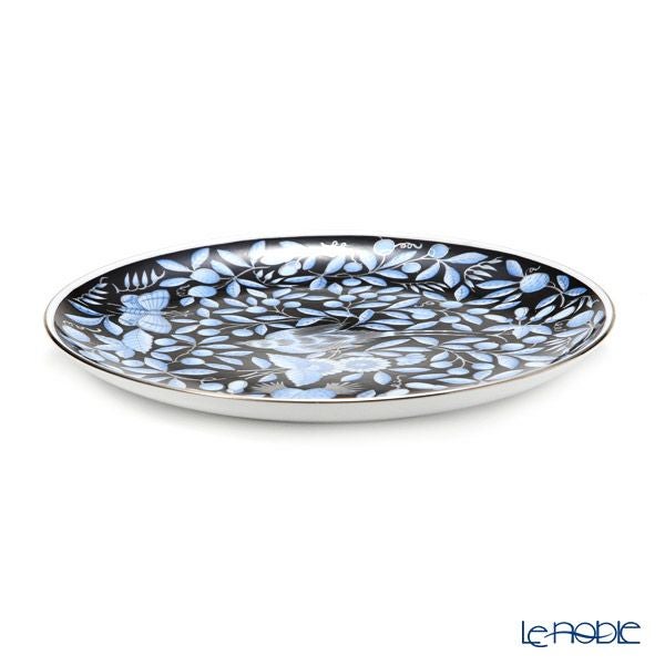 ヘレンド 東方の楽園 ブルー／ブラック プラチナ・ZOBA-FN-PT プレート 22cm 02538-0-00
