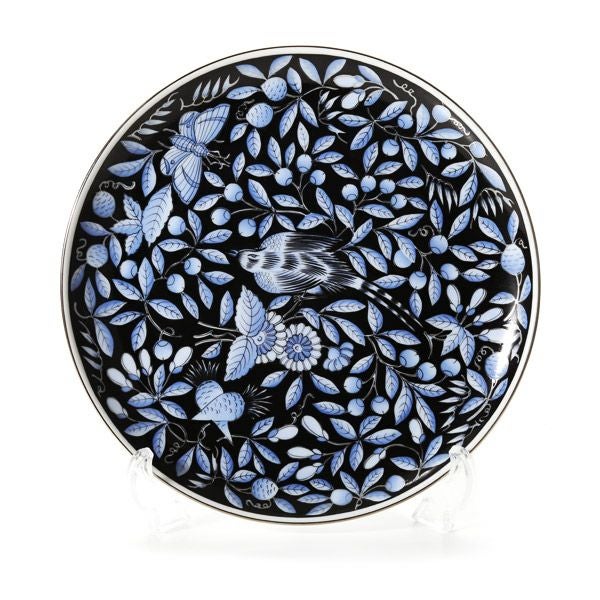 ヘレンド 東方の楽園 ブルー／ブラック プラチナ・ZOBA-FN-PT プレート 22cm 02538-0-00