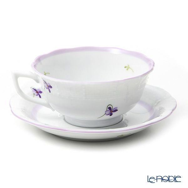 ヘレンド (HEREND) バイオレット（ライラック） VIOLETL ティーカップ＆ソーサー ロウ 00734-0-00