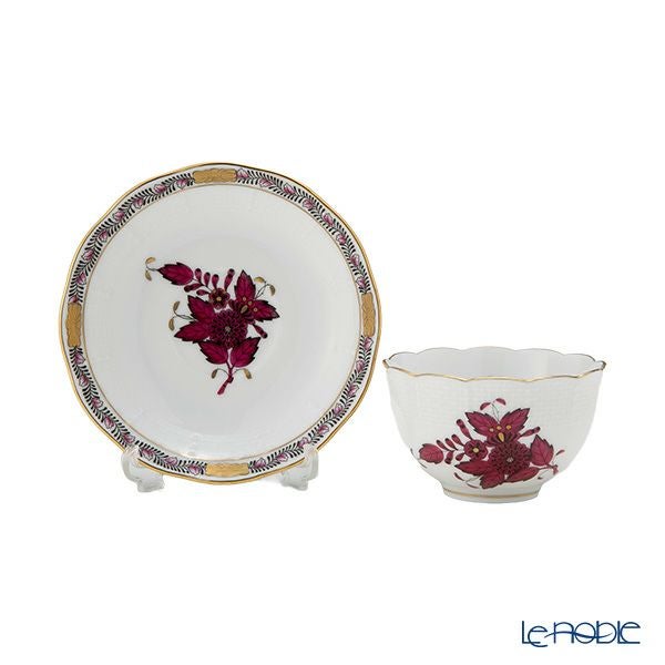ヘレンド (HEREND) アポニーダークピンク AP3 ジャパニーズカップ＆ソーサー 130ml 00710-0-91／711