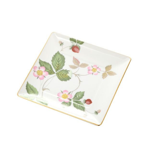 ★★ワイルドストロベリー　スクエアプレートセット　新品　送料込み ストロベリー ブルーム インディゴ スクエアプレート 27cm|WEDGWOOD