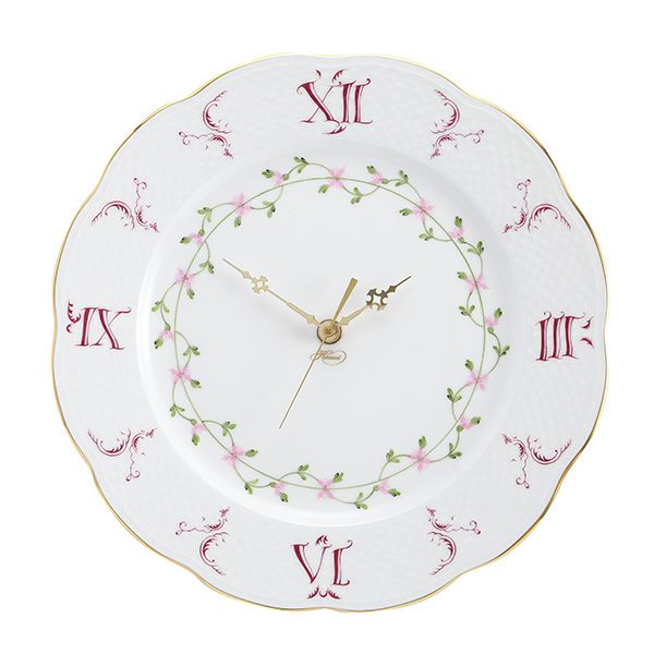 ヘレンド (HEREND) ピンクガーランド PBGP 00527-0-47 ウォールクロック 28.5cm
