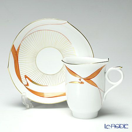 マイセン（Meissen） ウォーターバード レッド 704710／28582 コーヒーカップ＆ソーサー 180ml