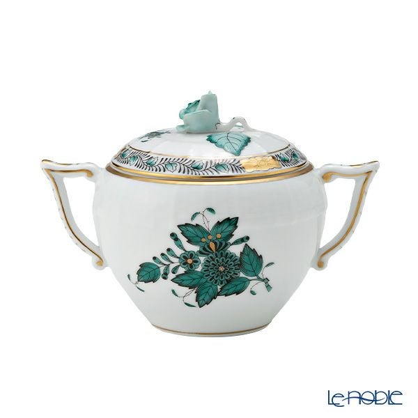 ヘレンド (HEREND) アポニーグリーン2 AV2（ブルーグリーン） 00472-0-09 シュガーポット ローズ 200ml