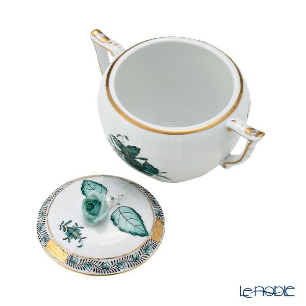 ヘレンド (HEREND) アポニーグリーン2 AV2（ブルーグリーン） 00472-0-09 シュガーポット ローズ 200ml