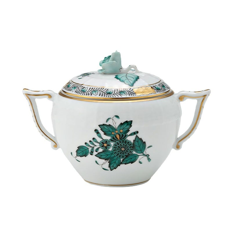 ヘレンド (HEREND) アポニーグリーン2 AV2（ブルーグリーン） 00472-0-09 シュガーポット ローズ 200ml