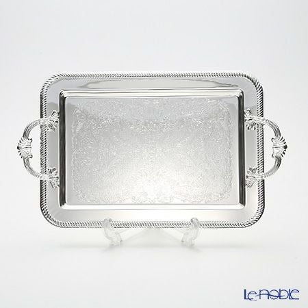クイーン アン QUEEN ANNE（イギリス製銀メッキ） オブロングトレイ ハンドル付 0／86