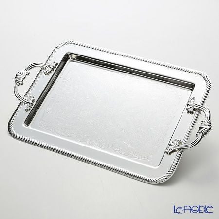 クイーン アン QUEEN ANNE（イギリス製銀メッキ） オブロングトレイ ハンドル付 0／86