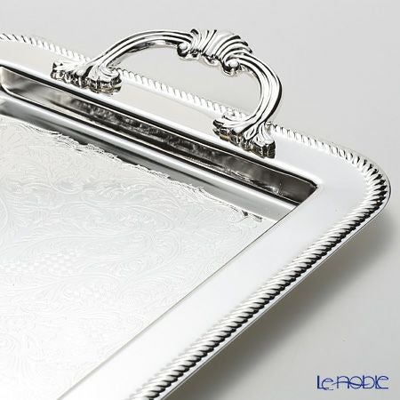 クイーン アン QUEEN ANNE（イギリス製銀メッキ） オブロングトレイ ハンドル付 0／86