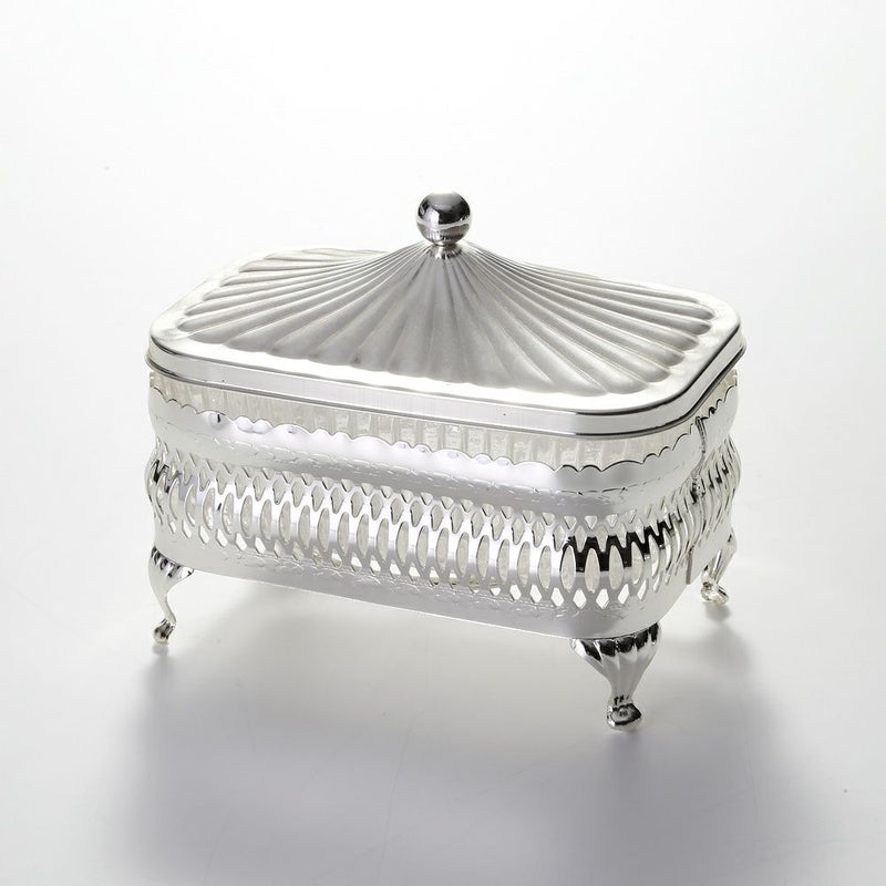 クイーン アン QUEEN ANNE（イギリス製銀メッキ） オブロング バターディッシュ フタ付 0／4904