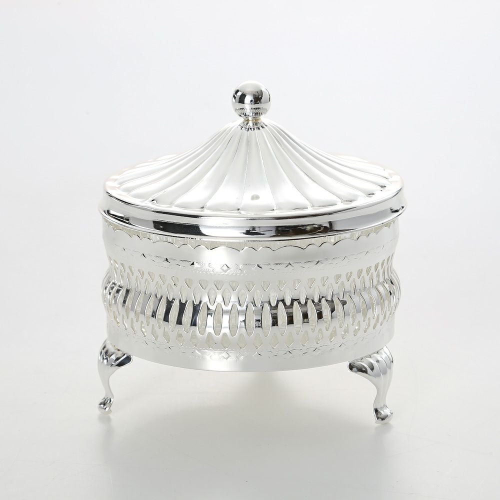 クイーン アン QUEEN ANNE（イギリス製銀メッキ） ラウンド バターディッシュ フタ付 0／4907