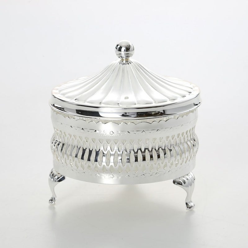 クイーン アン QUEEN ANNE（イギリス製銀メッキ） ラウンド バターディッシュ フタ付 0／4907