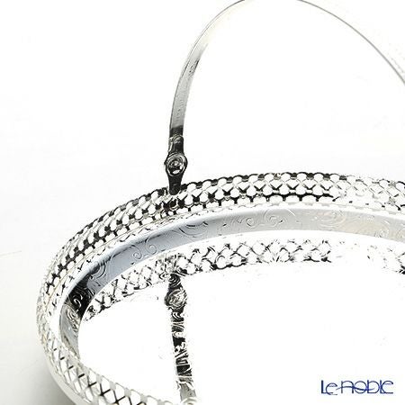 クイーン アン QUEEN ANNE（イギリス製銀メッキ） ギャラリー ラウンドトレイ ハンドル・脚付 23cm 0／6328