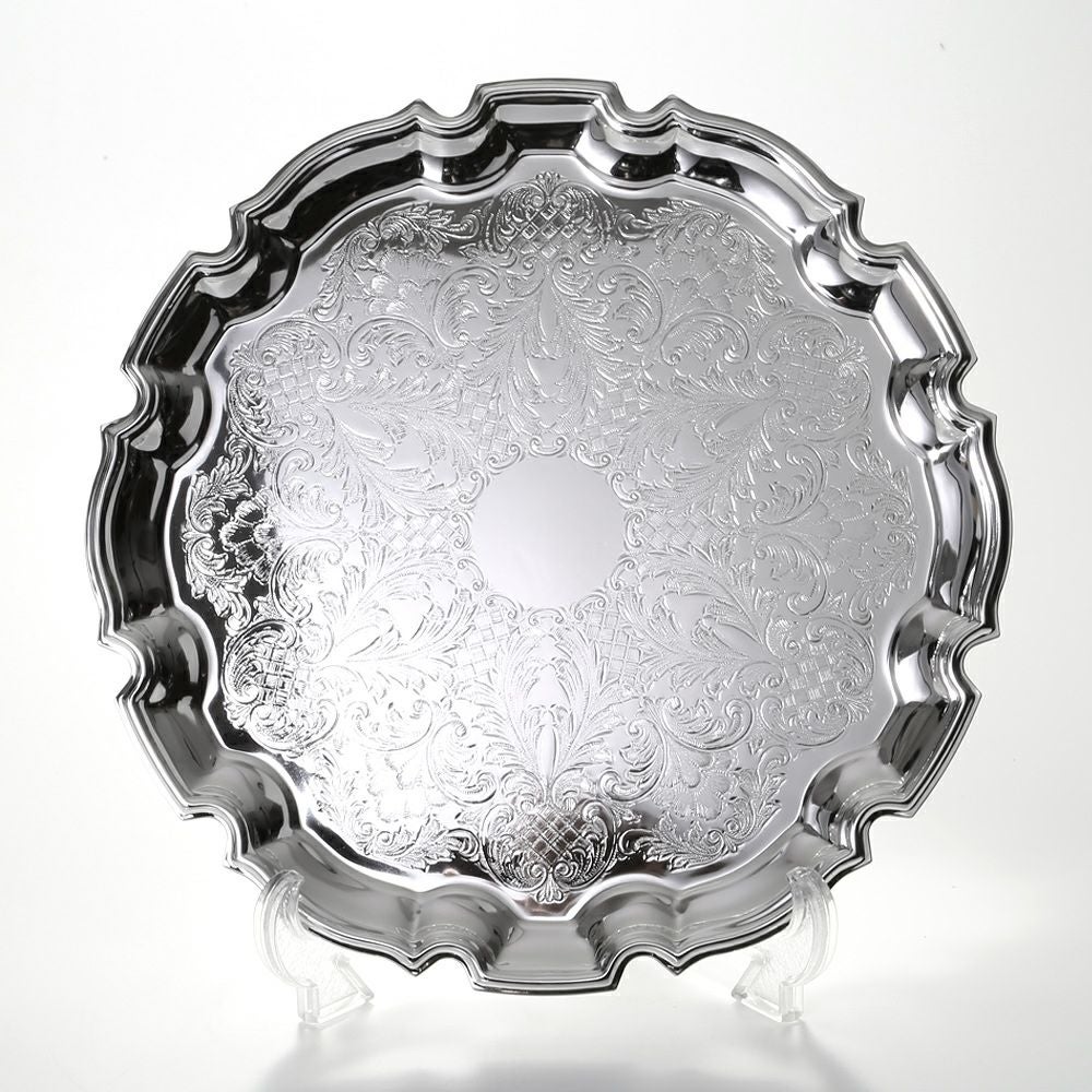 クイーン アン QUEEN ANNE（イギリス製銀メッキ） チッペンデールトレイ L 31.5cm 0／6180
